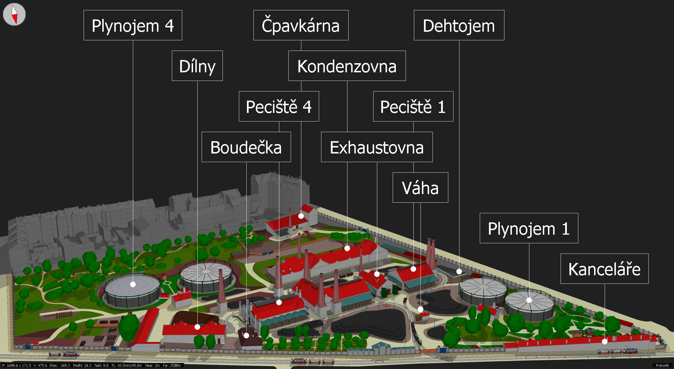 Významné budovy a stavby, stav v roce 1924
